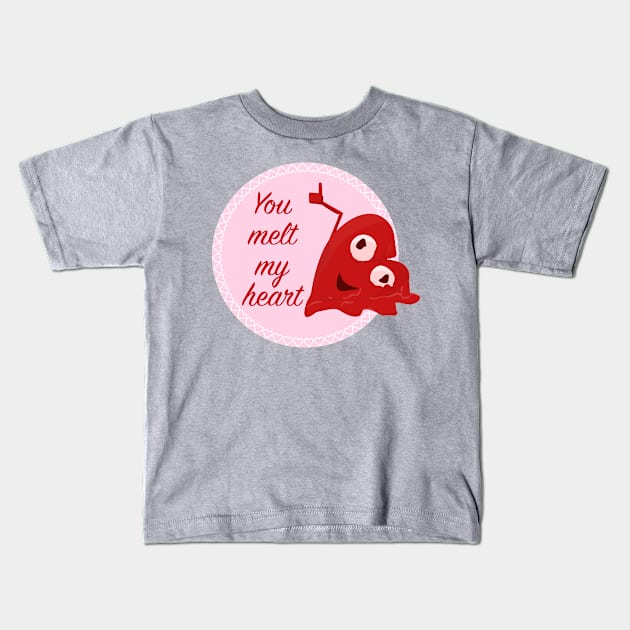 You Melt My Heart (This Is Fine!) Kids T-Shirt by dinomitrondesigns